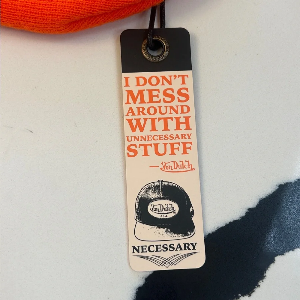 NWT Von Dutch Orange Beanie - Picture 3 of 7